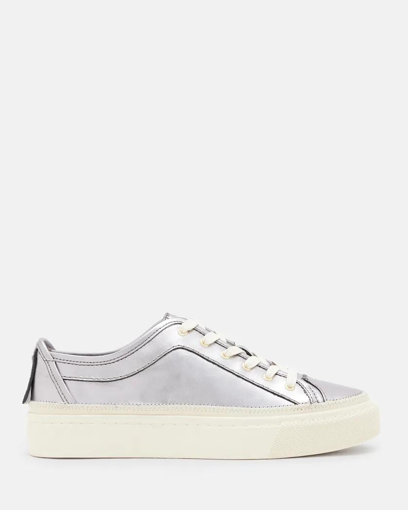 Milla Metallic Leather Trainers by ALLSAINTS