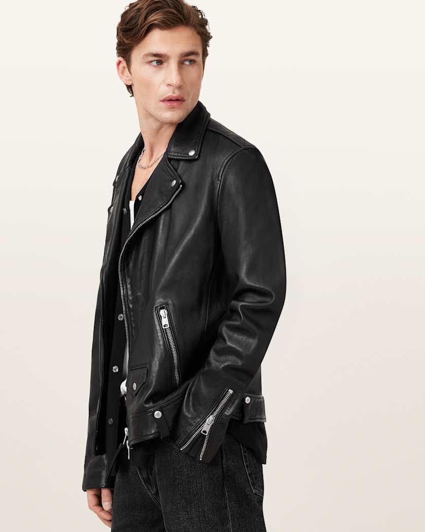 Milo Asymmetric Zip Leather Biker Jacket by ALLSAINTS