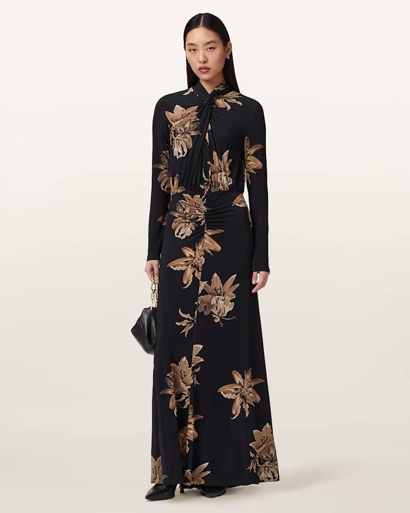 Mina Floral A-Line Maxi Dress by ALLSAINTS