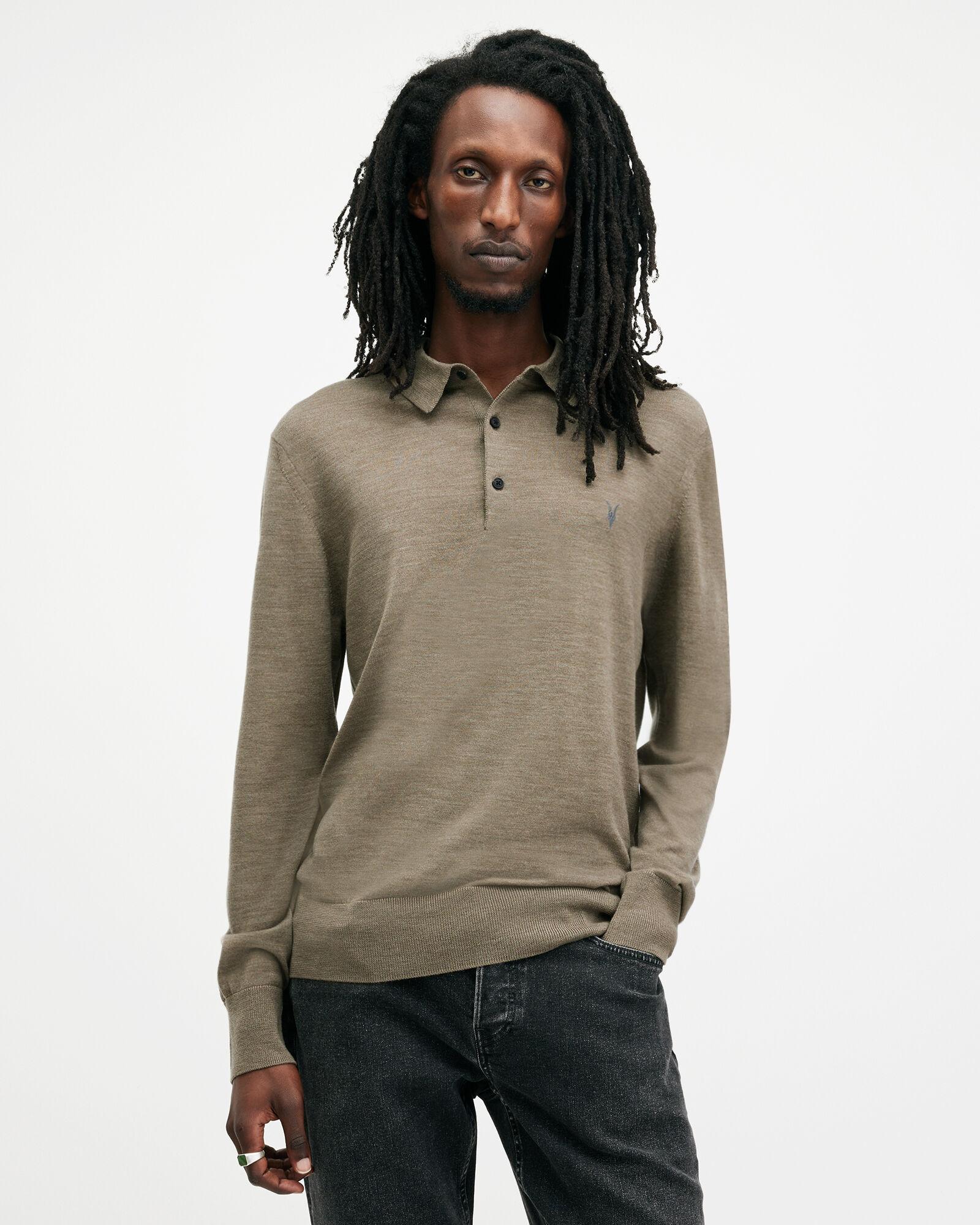 Mode Merino Long Sleeve Polo Shirt by ALLSAINTS