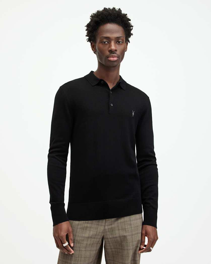 Mode Merino Long Sleeve Polo Shirt by ALLSAINTS
