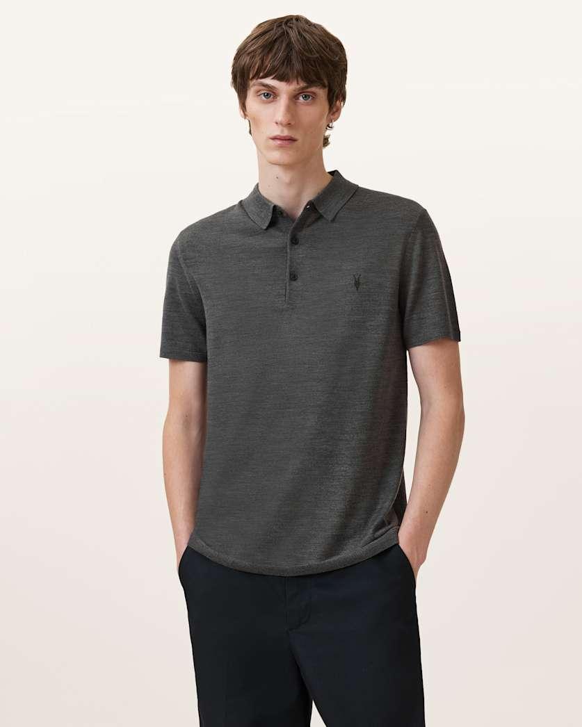 Mode Merino Short Sleeve Ramskull Polo Shirt by ALLSAINTS