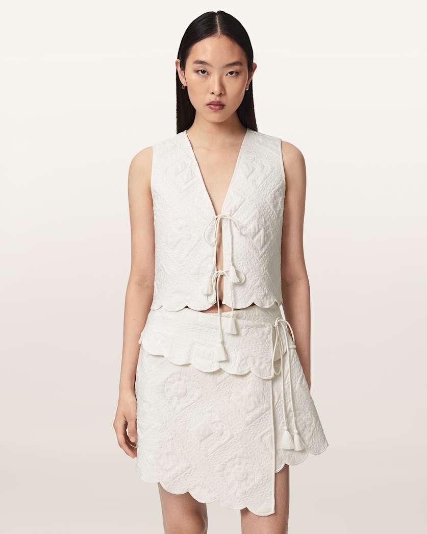 Mona Quilted Cropped Waistcoat by ALLSAINTS