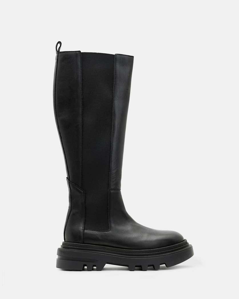 Monica Knee High Leather Boots by ALLSAINTS
