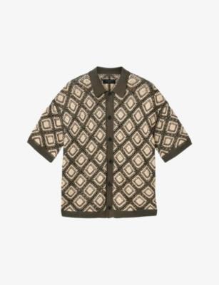 Morena Button-Down Short-Sleeve Stretch-Cotton Cardigan by ALLSAINTS