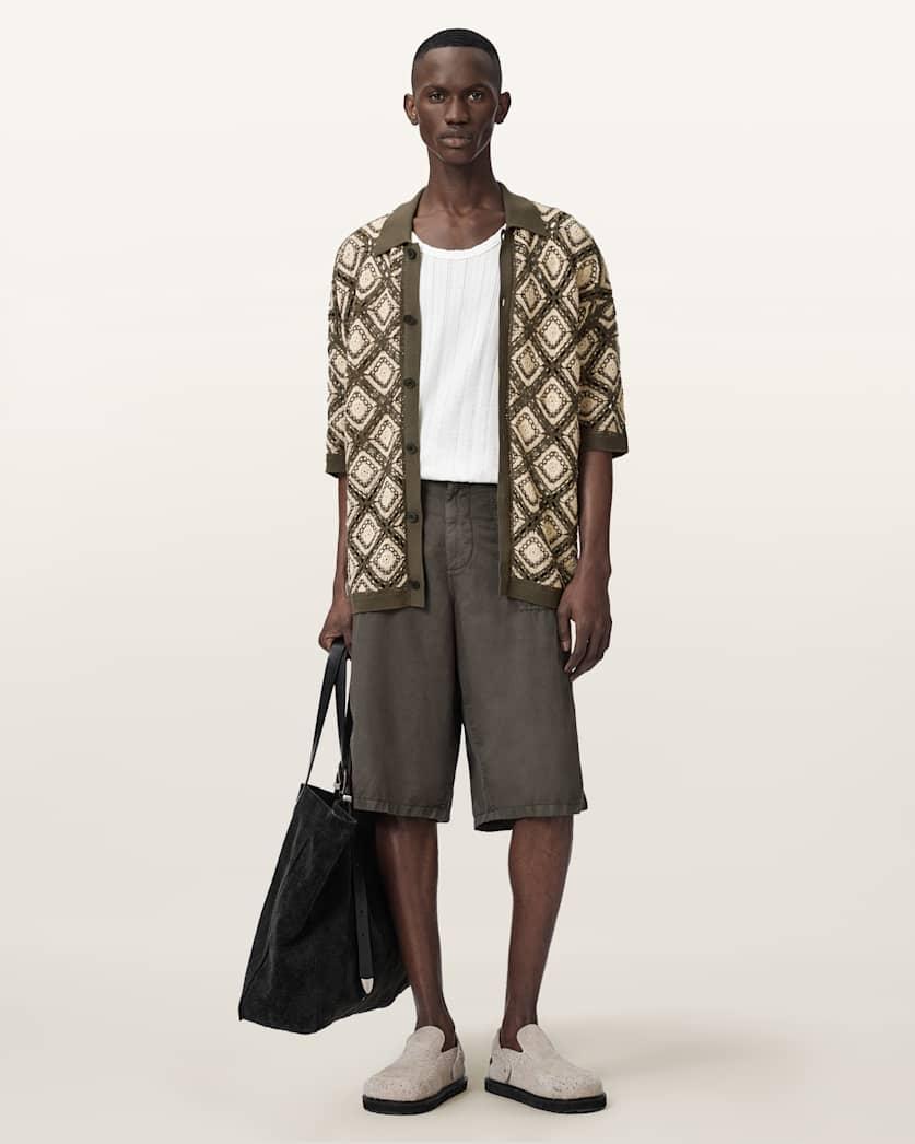 Morena Short Sleeve Collared Cardigan by ALLSAINTS
