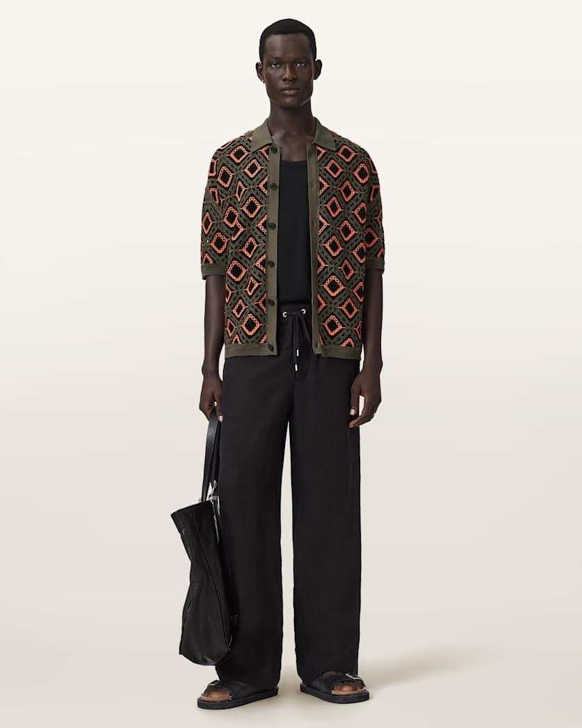 Morena Short Sleeve Collared Cardigan by ALLSAINTS