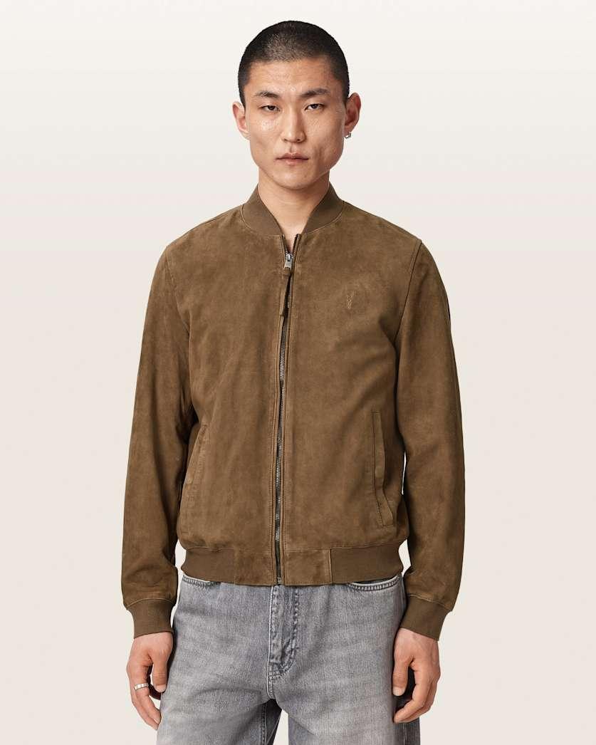 Morten Relaxed Fit Suede Bomber Jacket by ALLSAINTS