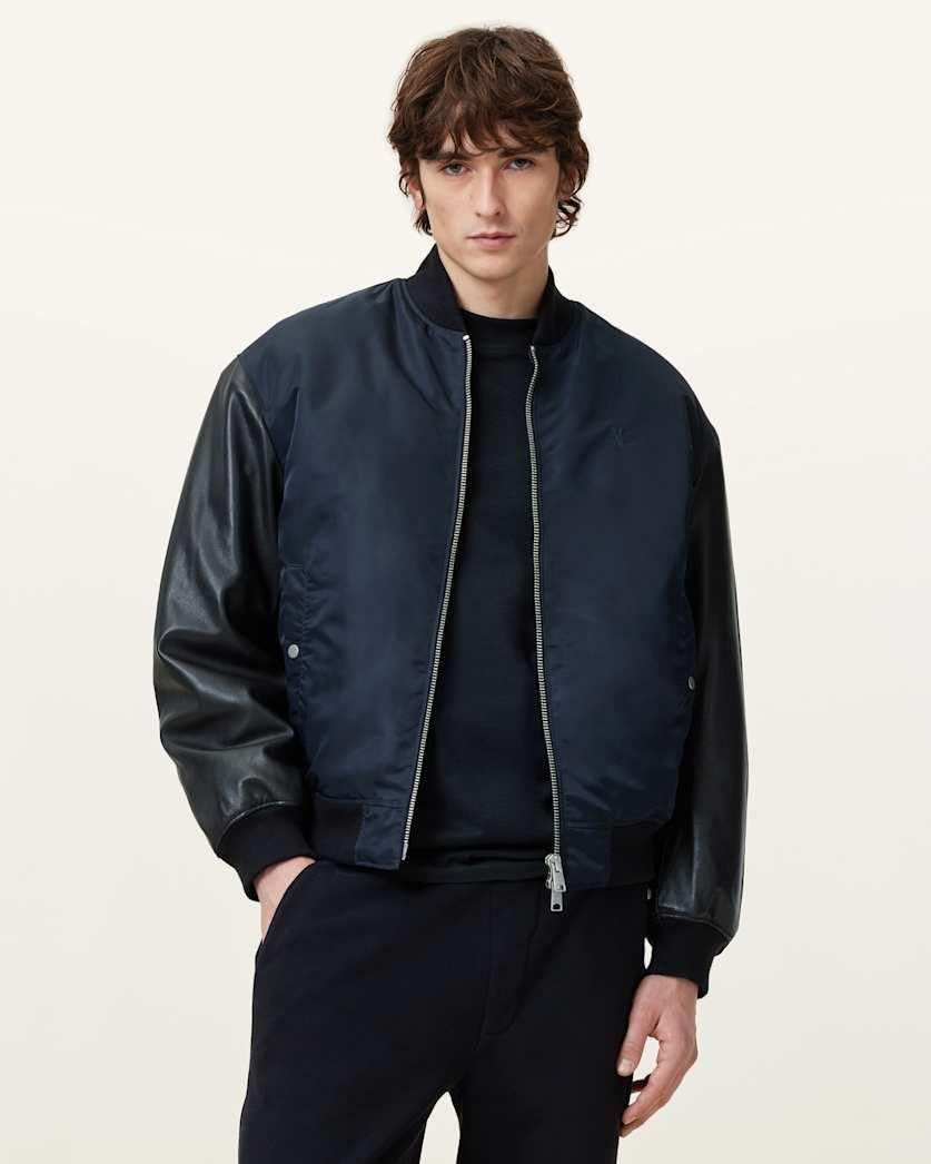 Myler Leather Sleeve Bomber by ALLSAINTS