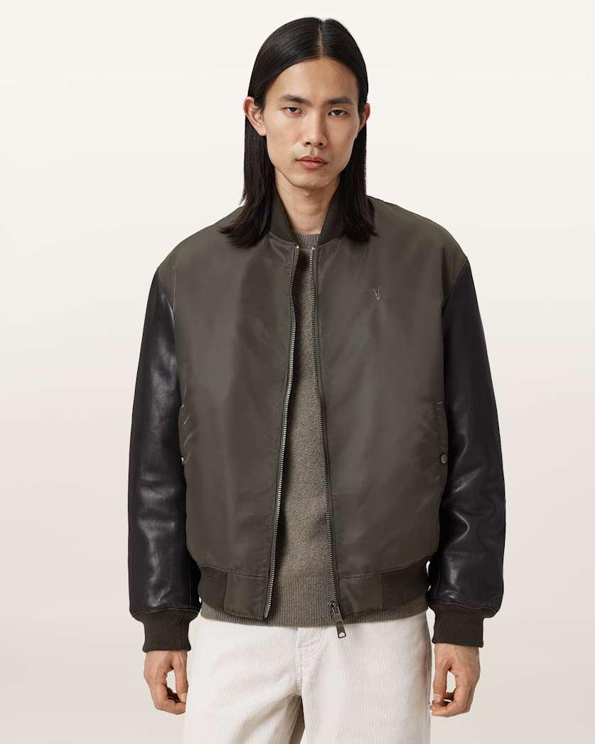 Myler Ramskull Leather Bomber Jacket by ALLSAINTS