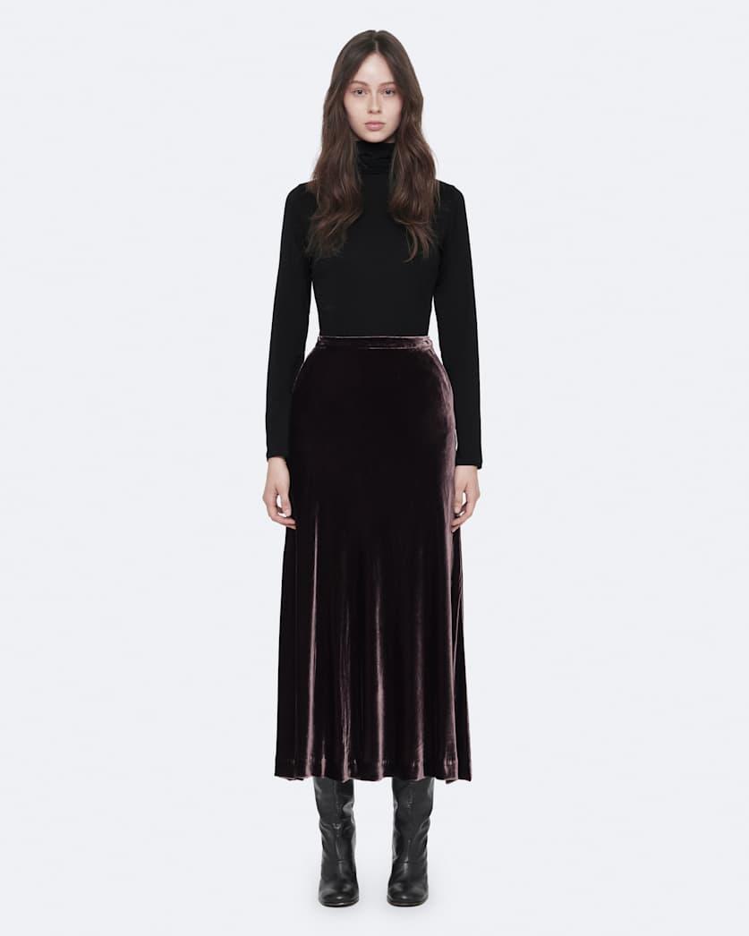 Nalia Velvet Midi Skirt by ALLSAINTS