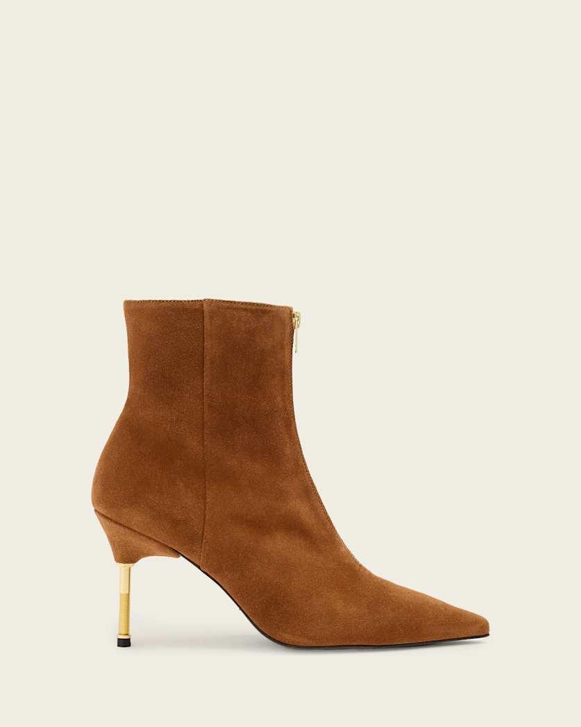 Natasha Pointed Zip Up Suede Boots by ALLSAINTS