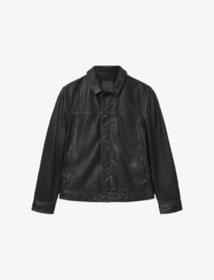 Nates Collared Leather Jacket by ALLSAINTS