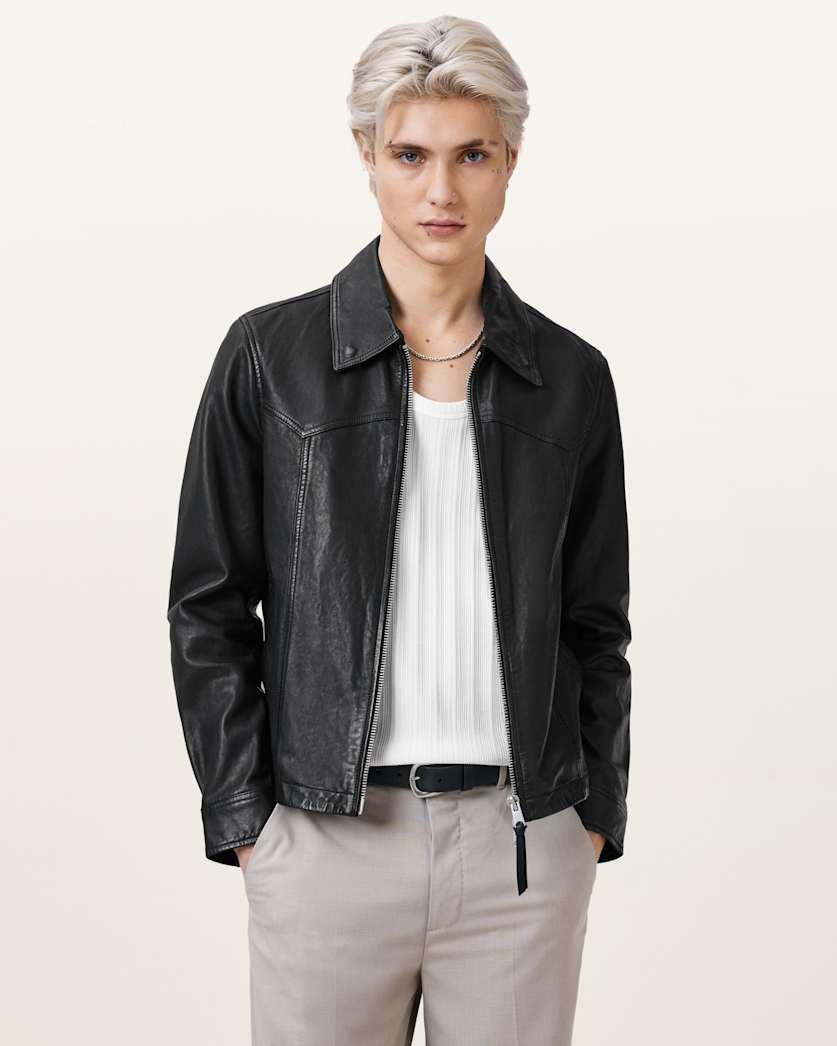 Nellcot Zip Up Leather Jacket by ALLSAINTS