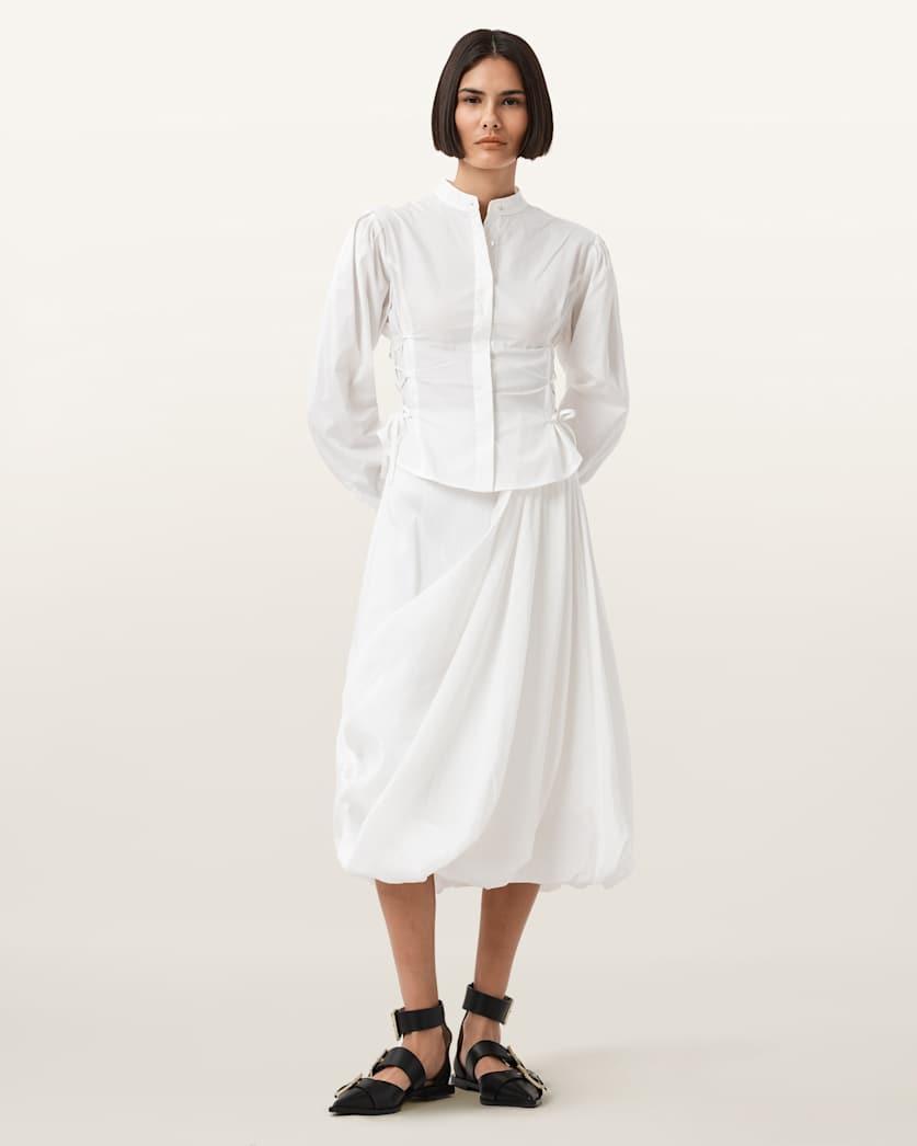 Nia Draped Midi Skirt by ALLSAINTS