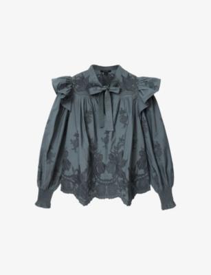 Nisa Floral-Embroidered Cotton Top by ALLSAINTS