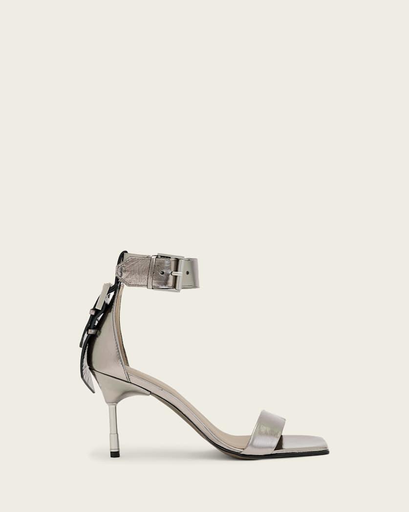 Noir Leather Sandals by ALLSAINTS