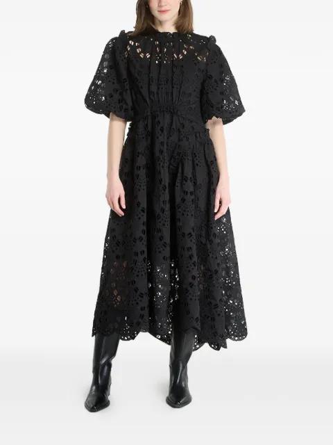 Odette broderie-anglaise puff-sleeve midi dress by ALLSAINTS