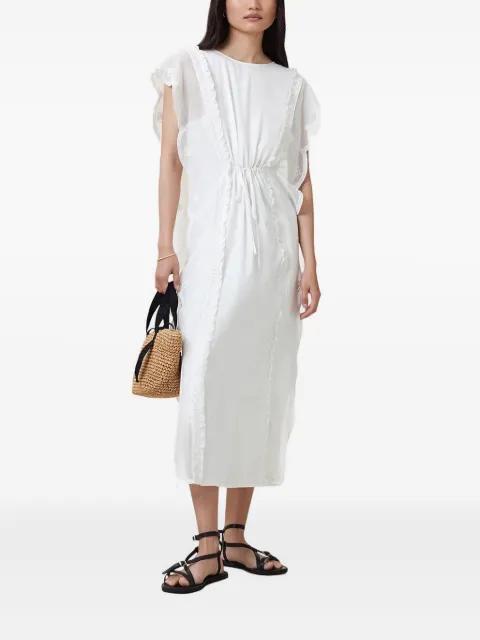 Ola lace-insert ruffled midi dress by ALLSAINTS