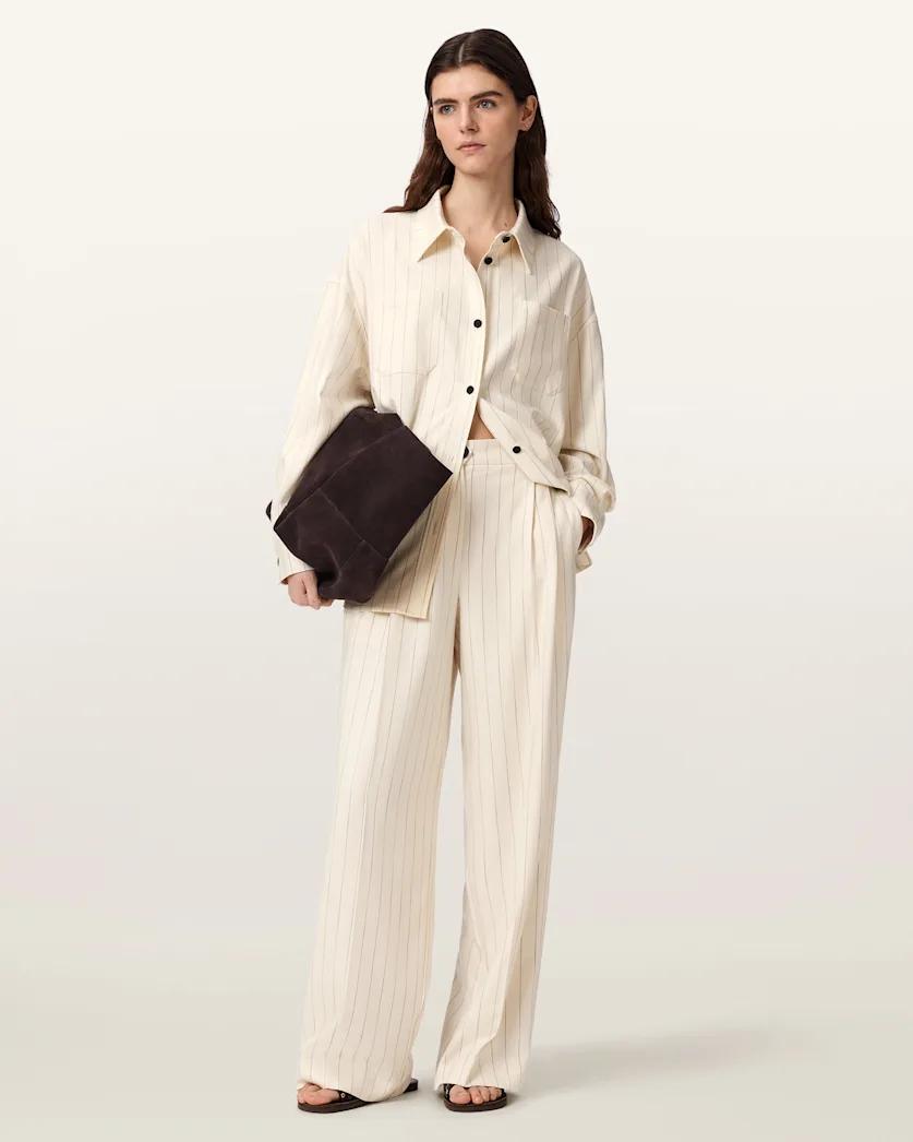Olga Wide Leg Pleated Trousers by ALLSAINTS