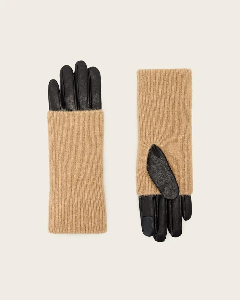 Onyx Leather Gloves by ALLSAINTS