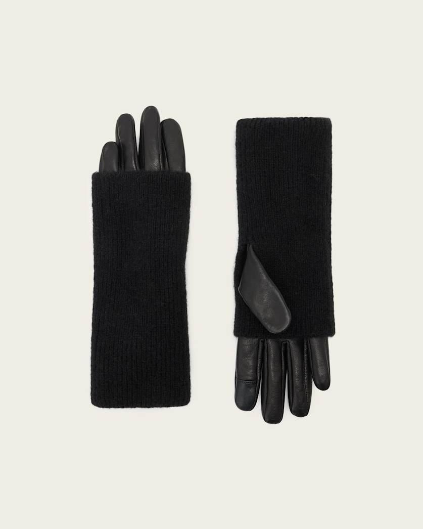 Onyx Leather Gloves by ALLSAINTS