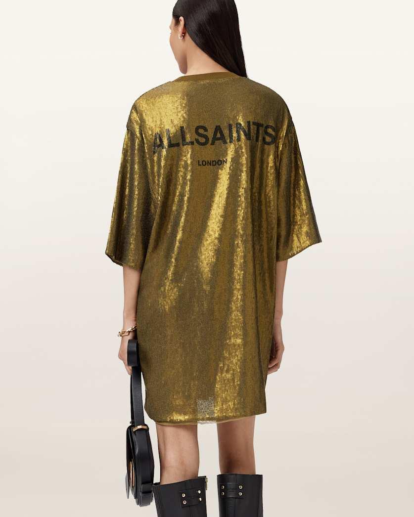 Opal Metallic Logo Dress by ALLSAINTS