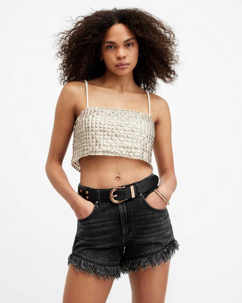 Opeline Embellished Cropped Top by ALLSAINTS