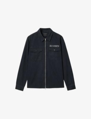 Orbit Graphic-Print Zip-Up Cotton Shirt by ALLSAINTS