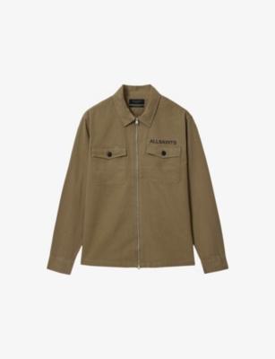 Orbit Graphic-Print Zip-Up Cotton Shirt by ALLSAINTS