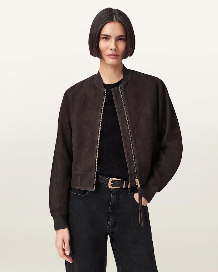 Orten Suede Bomber Jacket by ALLSAINTS