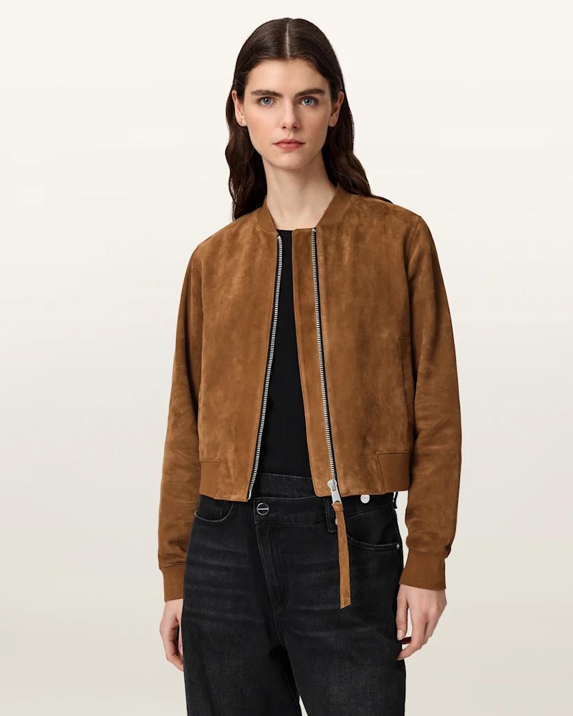 Orten Suede Bomber Jacket by ALLSAINTS