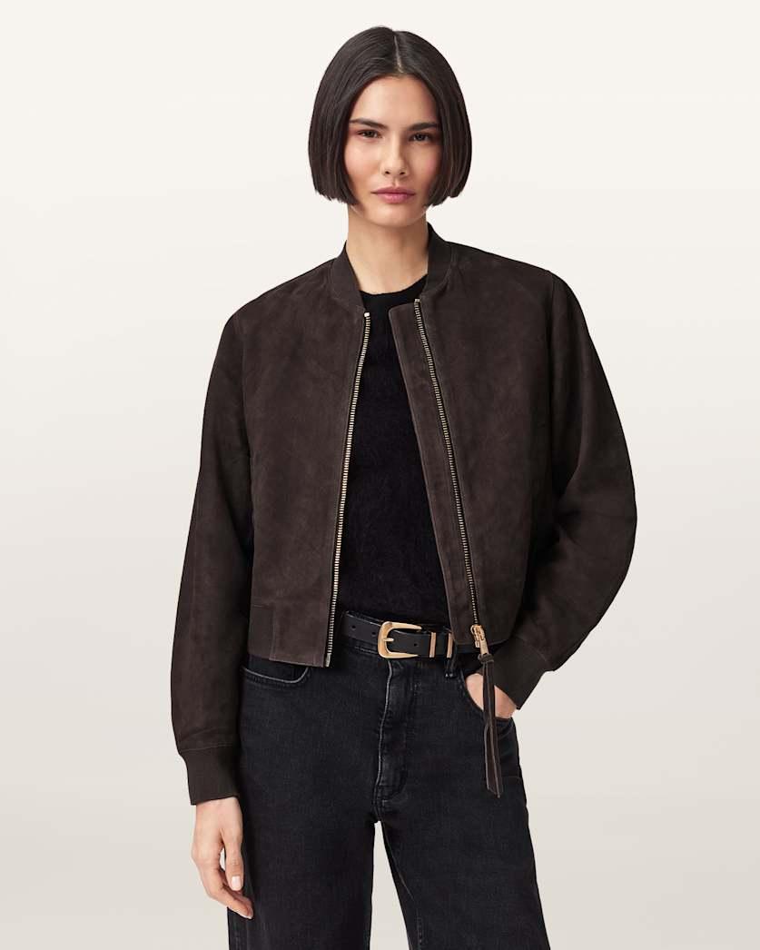 Orten Suede Bomber Jacket by ALLSAINTS