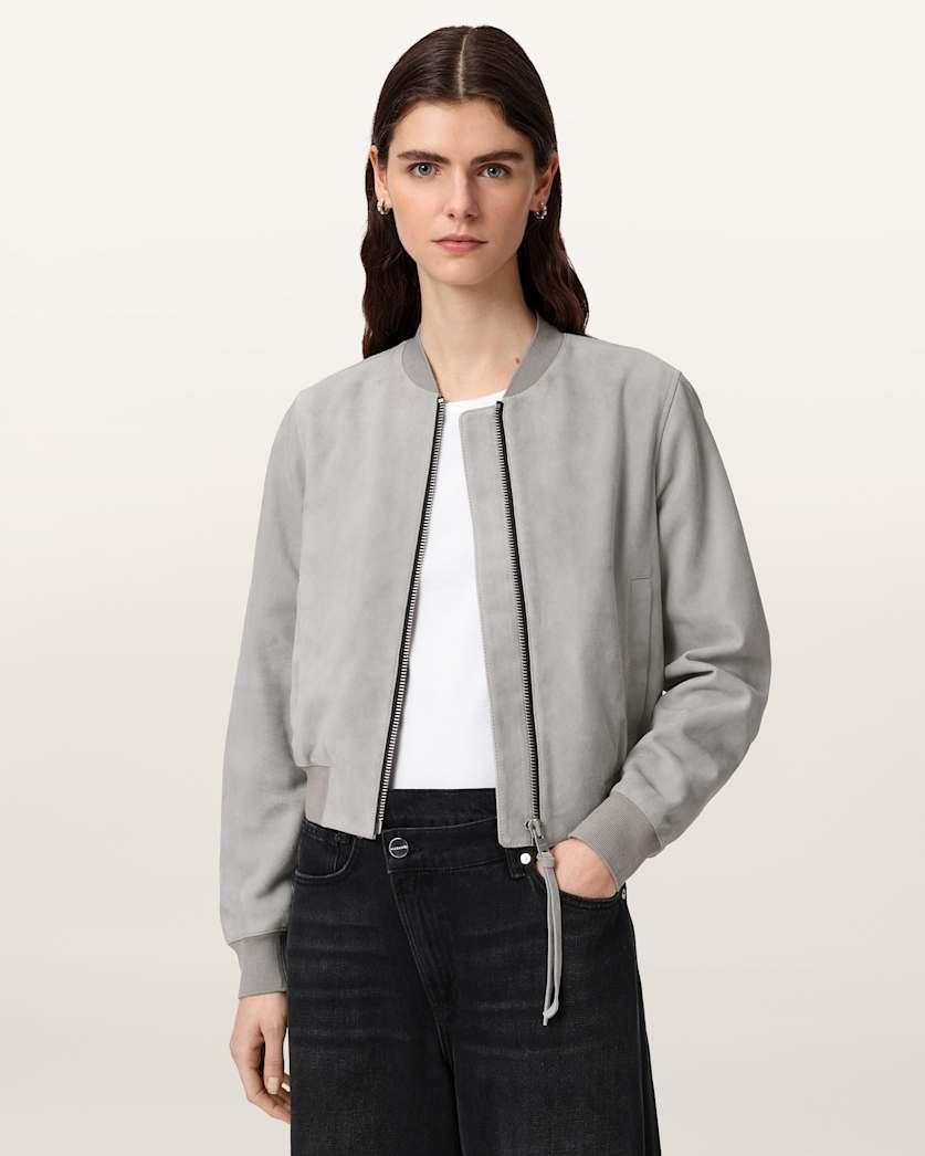 Orten Suede Bomber Jacket by ALLSAINTS