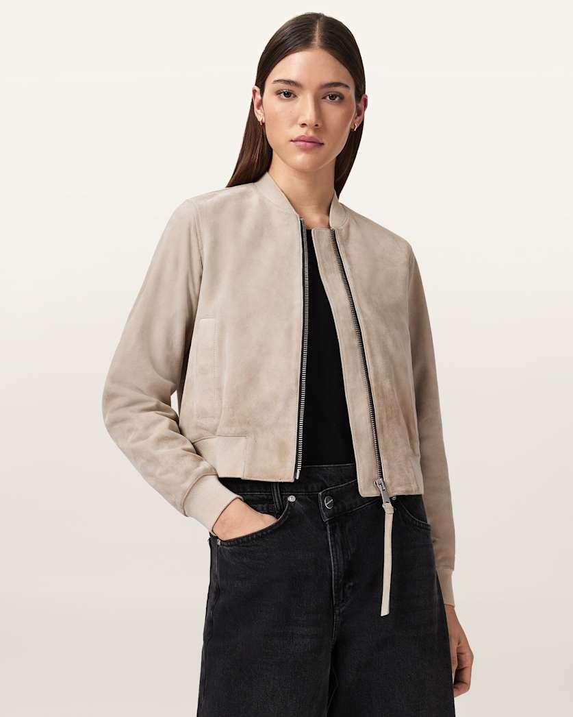 Orten Suede Bomber Jacket by ALLSAINTS