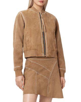 Orten Whipstitch Suede Bomber Jacket by ALLSAINTS