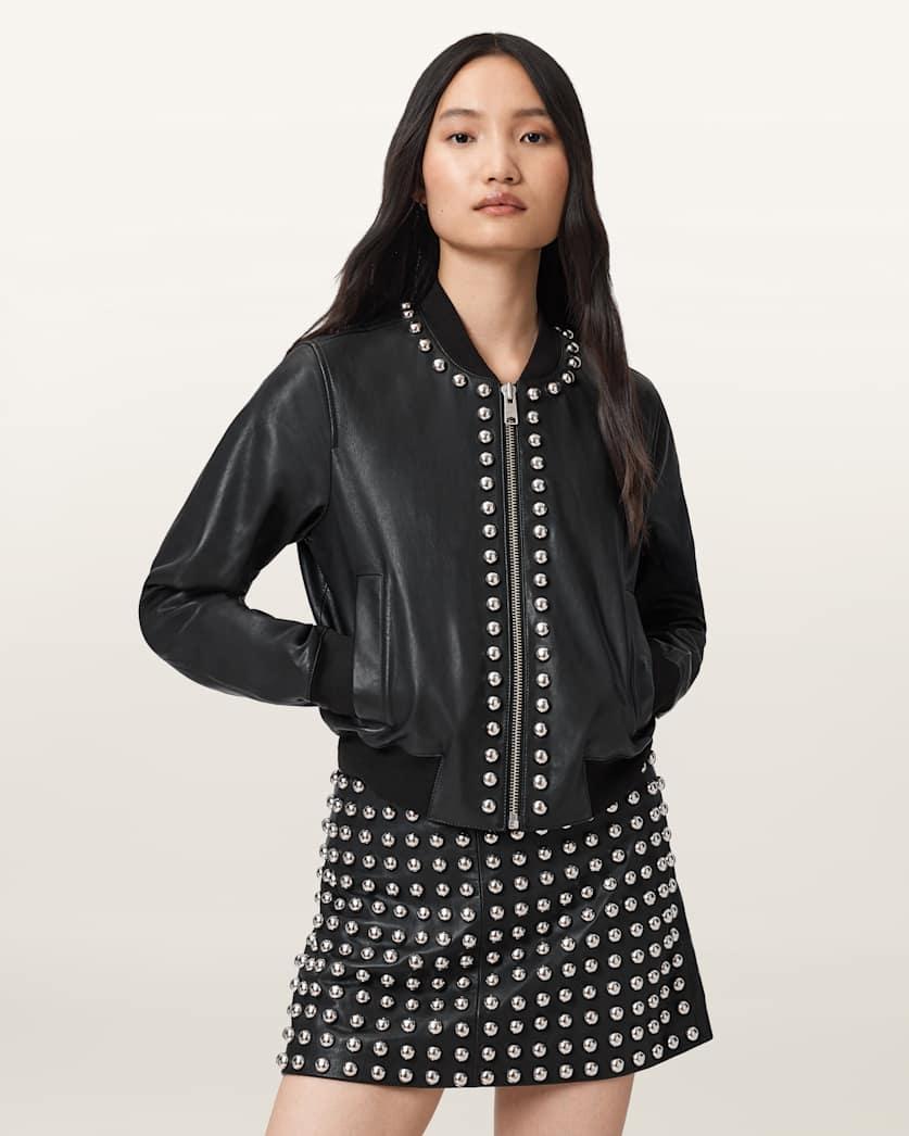 Orten Wilder Leather Bomber Jacket by ALLSAINTS