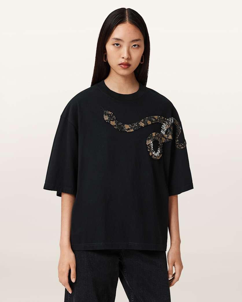 Ouros Amelie Embellished T-Shirt by ALLSAINTS