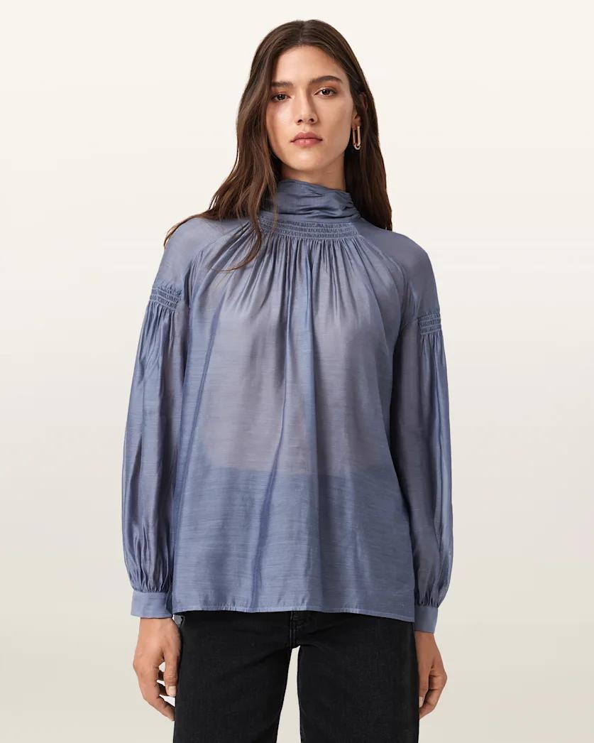 Pearla High Neck Sheer Top by ALLSAINTS