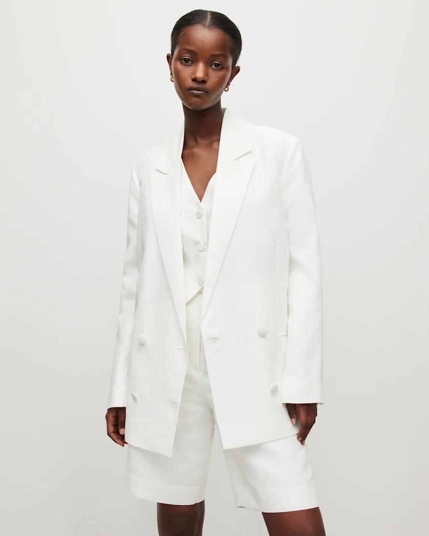 Petra Linen Blend Blazer by ALLSAINTS