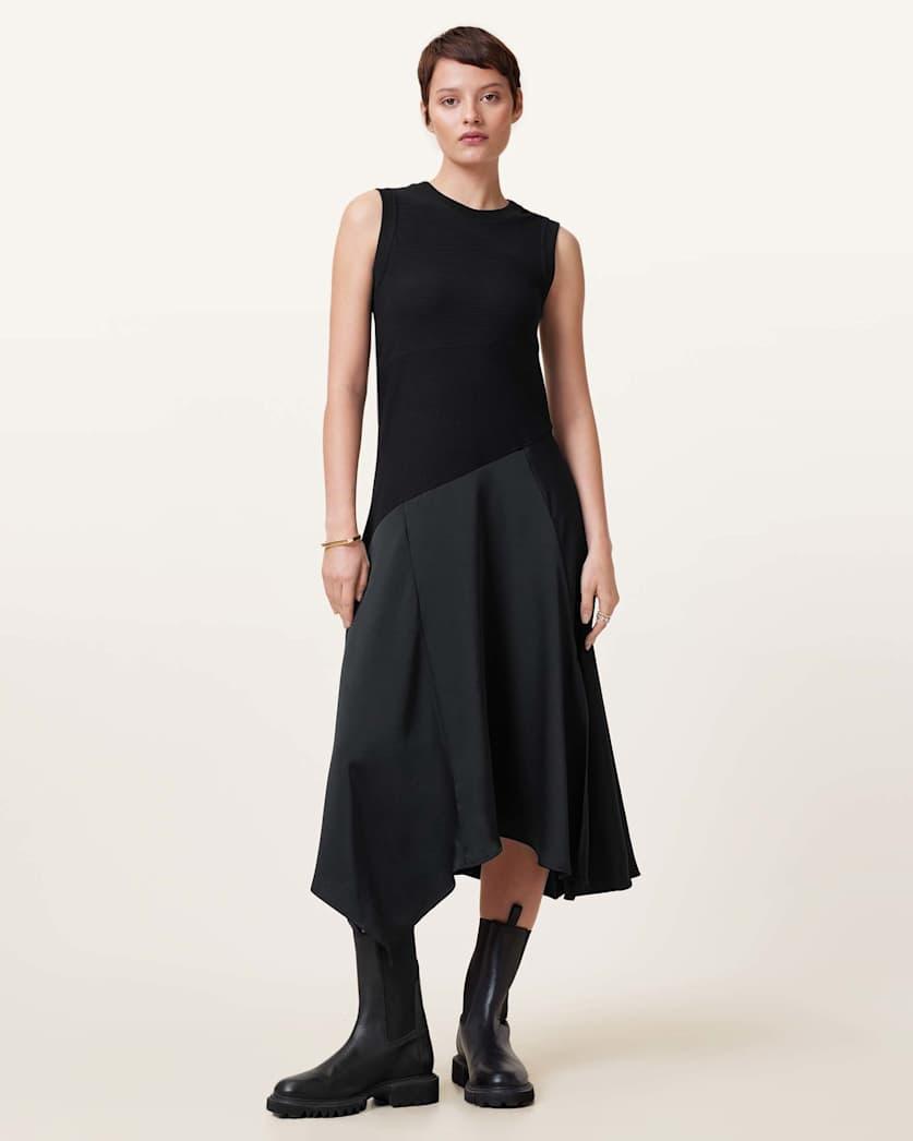 Pia Asymmetric Satin Dress by ALLSAINTS