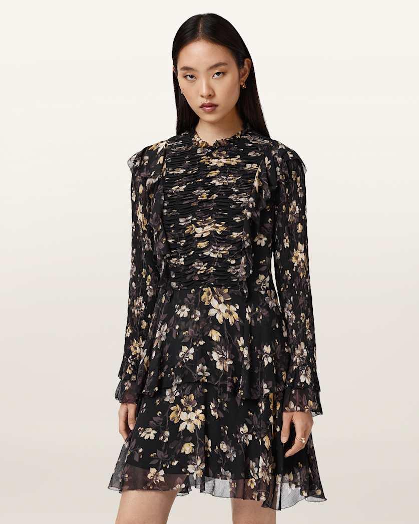 Portia Mini Floral Ruffle Dress by ALLSAINTS