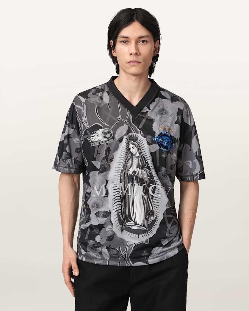 Puerto Oversized Short Sleeve Football Shirt by ALLSAINTS