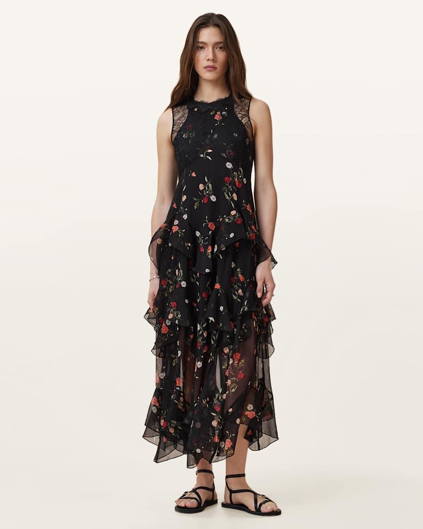 Quinn Floral Print Dress by ALLSAINTS