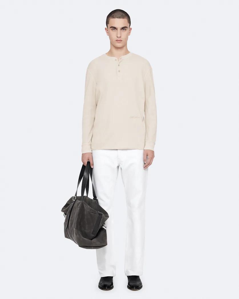 Raine Waffle-Knit Long-Sleeve Henley Top by ALLSAINTS