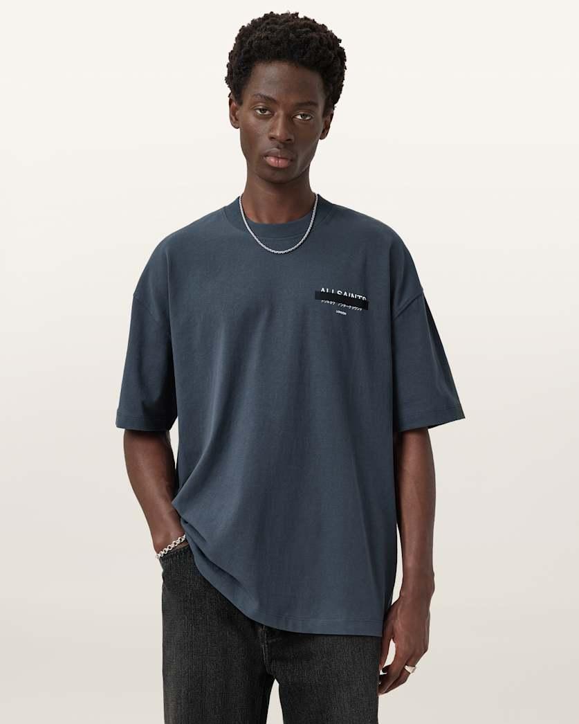 Redact Oversized Embroidered Logo T-Shirt by ALLSAINTS