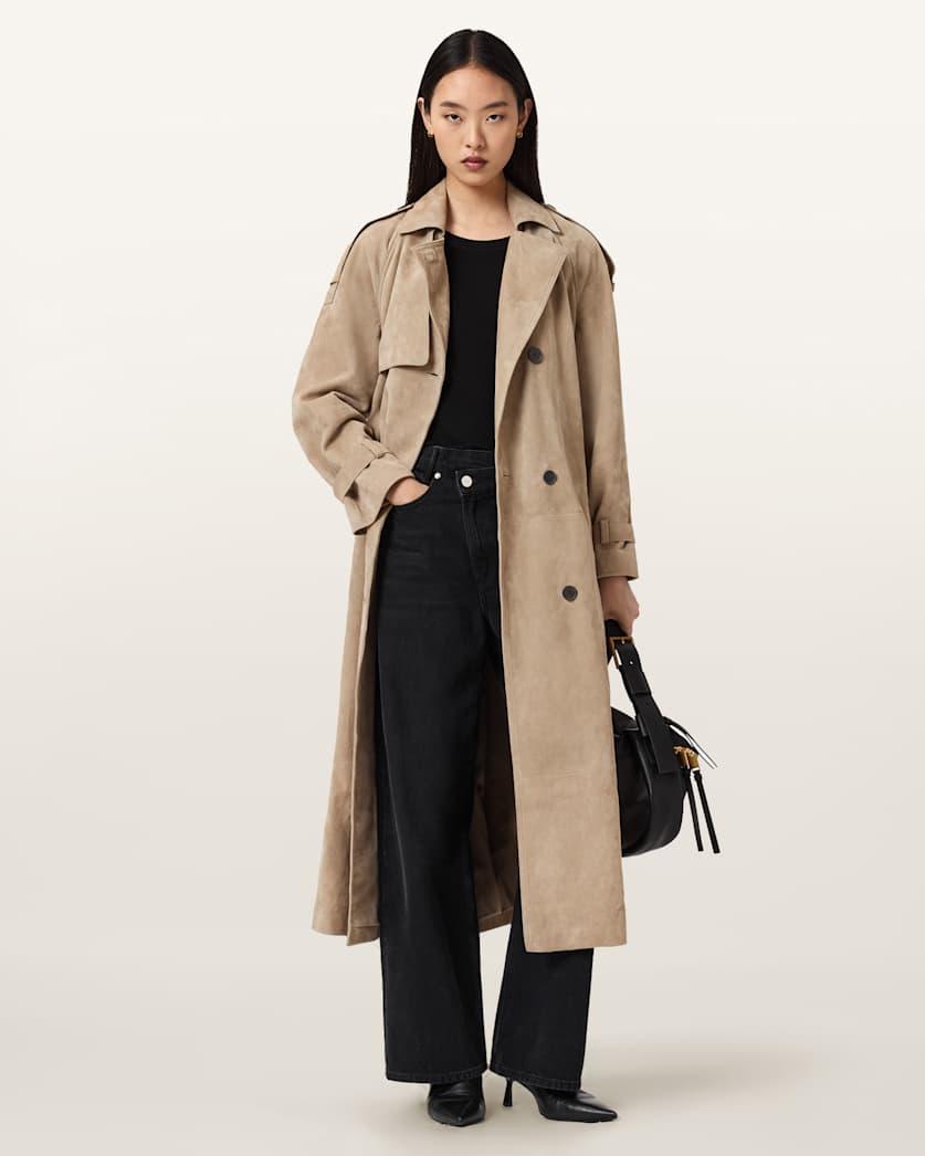 Reed Suede Trench Coat by ALLSAINTS