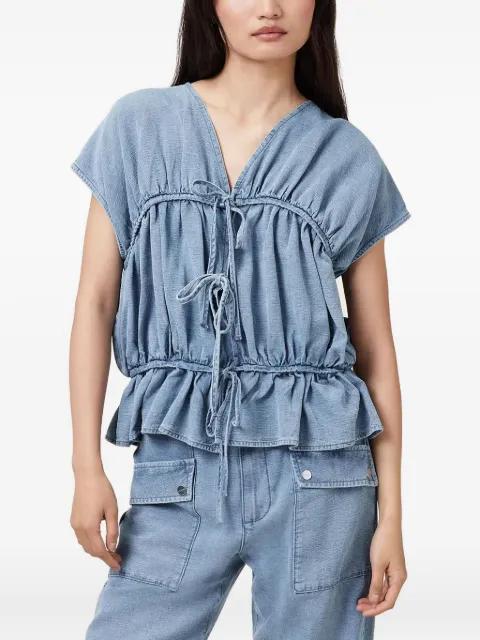 Remy tie-front ruffled top by ALLSAINTS