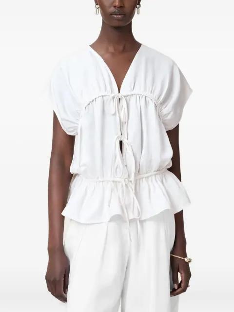 Remy tie-front ruffled top by ALLSAINTS