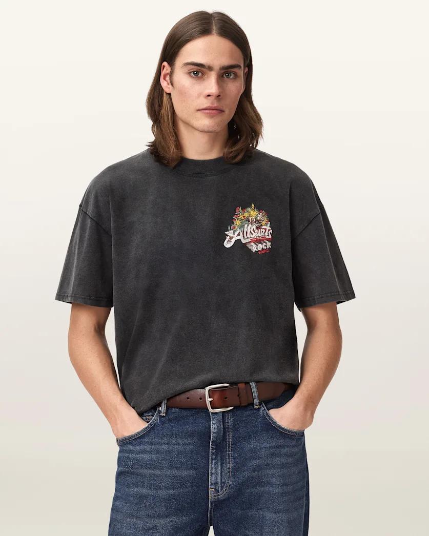 Roque Short Sleeve Oversized Crew Neck T-Shirt by ALLSAINTS